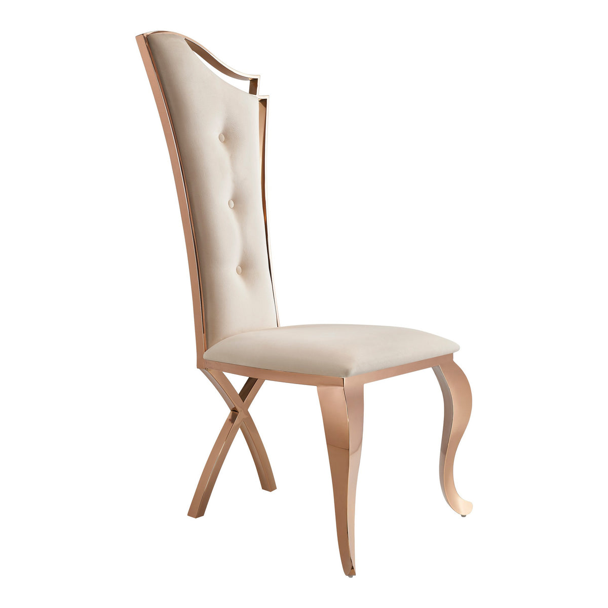 Bonnie Beige Velvet & Rose Gold Dining Chair (Set of 2)