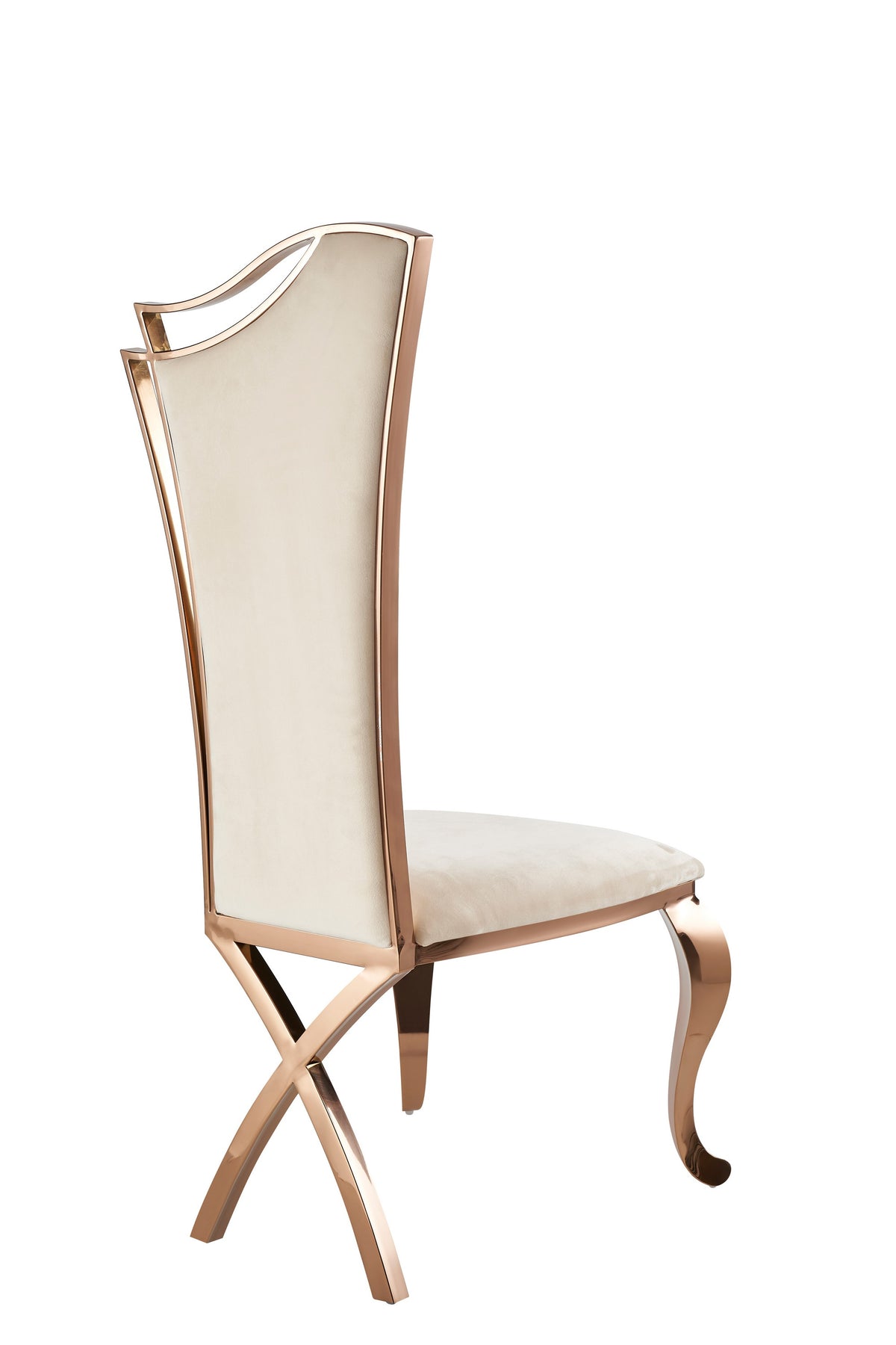 Bonnie Beige Velvet & Rose Gold Dining Chair (Set of 2)