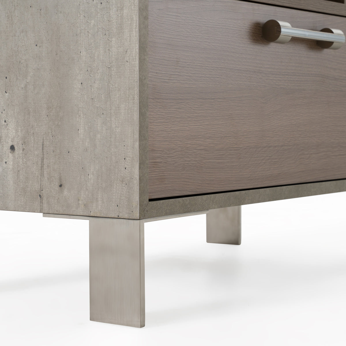 Boston Modern Brown Oak & Faux Concrete Bookcase