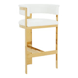 Boswell Modern White + Gold Barstool