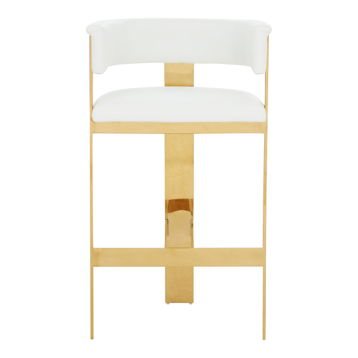 Boswell Modern White + Gold Barstool