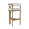 Boswell Modern White + Matte Gold Barstool
