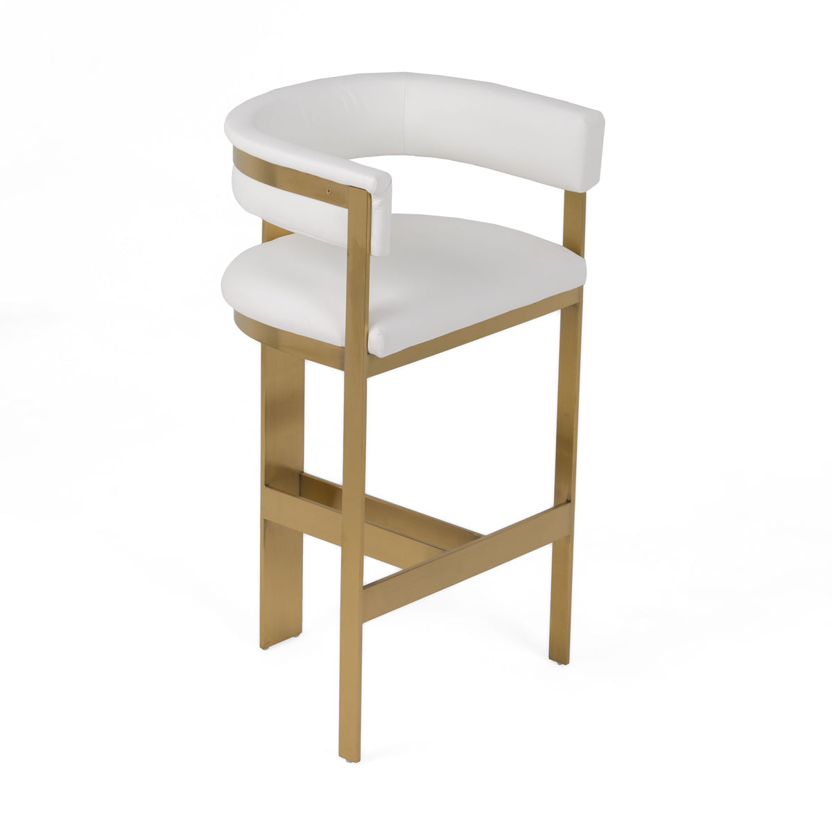 Boswell Modern White + Matte Gold Barstool
