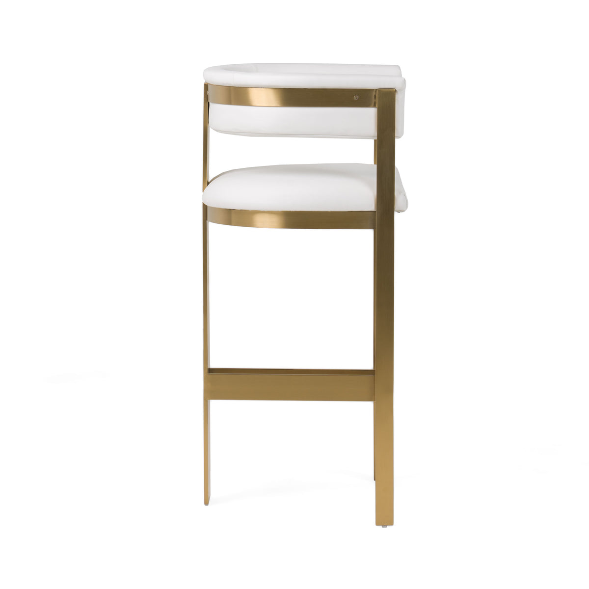 Boswell Modern White + Matte Gold Barstool