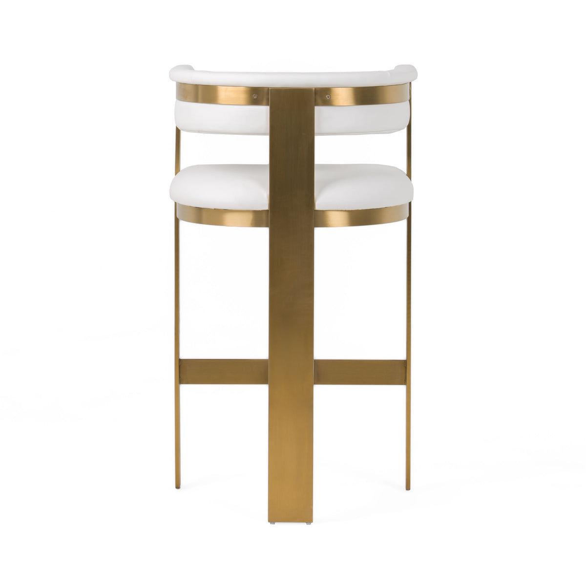 Boswell Modern White + Matte Gold Barstool