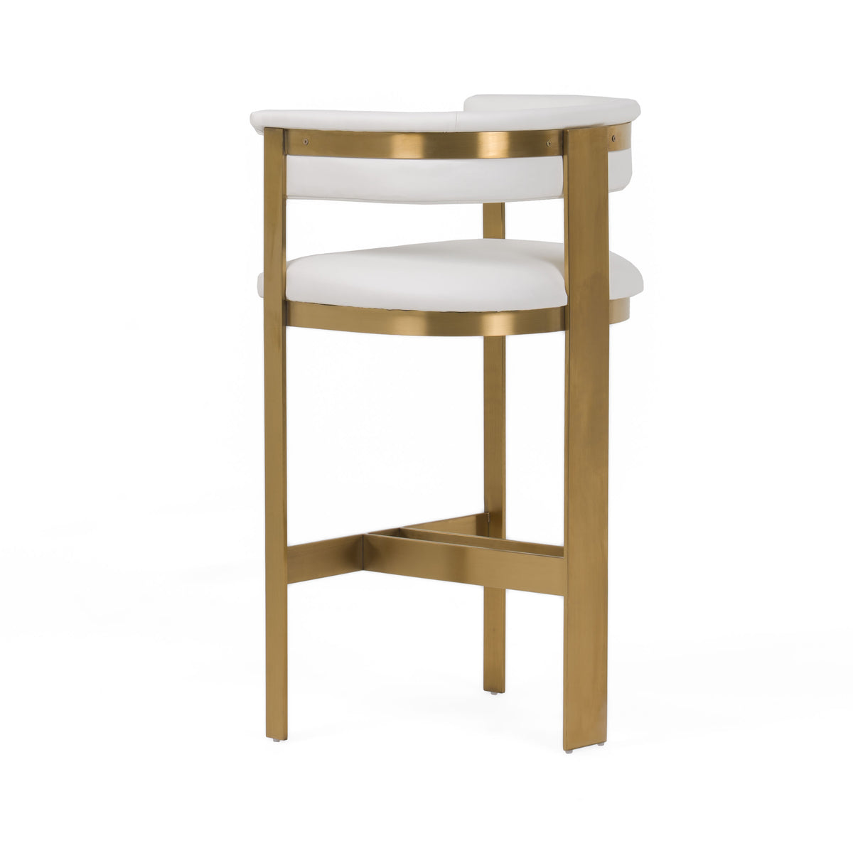 Boswell Modern White + Matte Gold Barstool