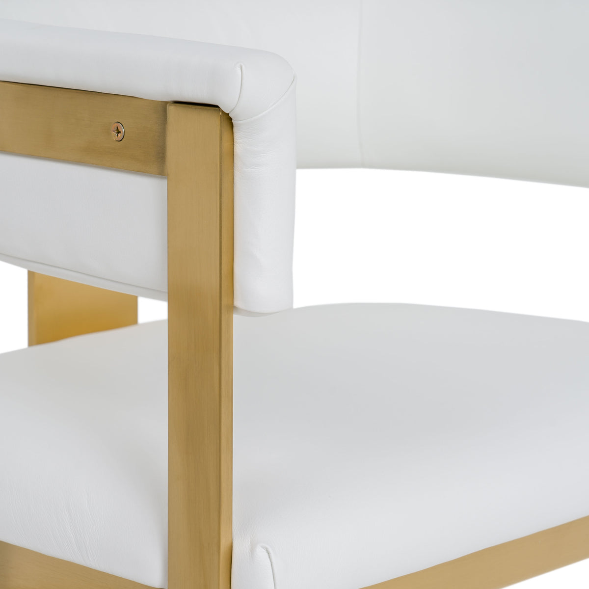 Boswell Modern White + Matte Gold Barstool