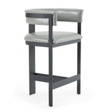 Boswell Modern Grey Faux Leather + Black Counter Chair