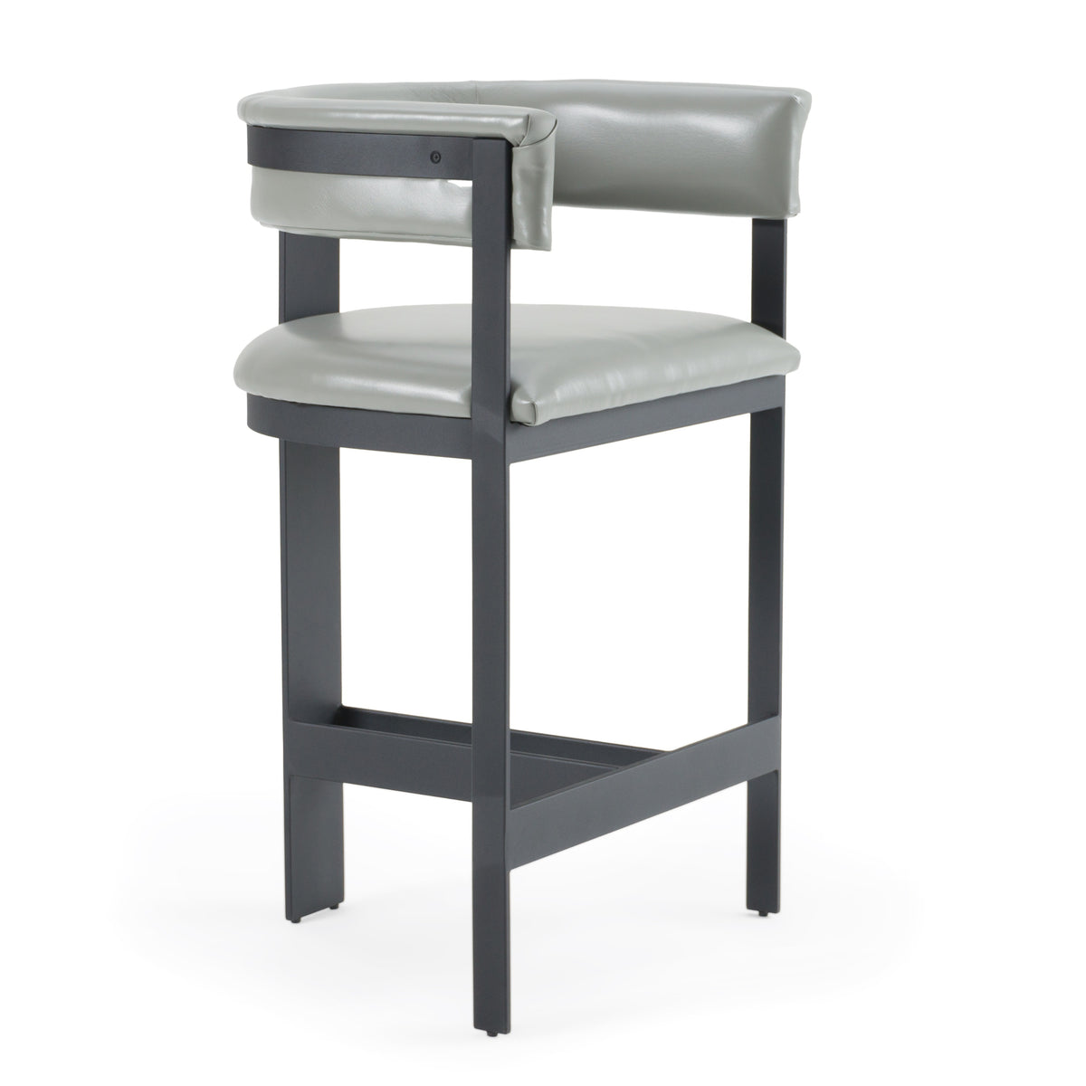 Boswell Modern Grey Faux Leather + Black Counter Chair