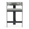 Boswell Modern Grey Faux Leather + Black Counter Chair