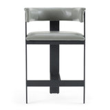 Boswell Modern Grey Faux Leather + Black Counter Chair
