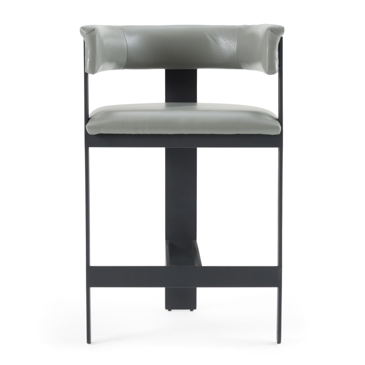 Boswell Modern Grey Faux Leather + Black Counter Chair