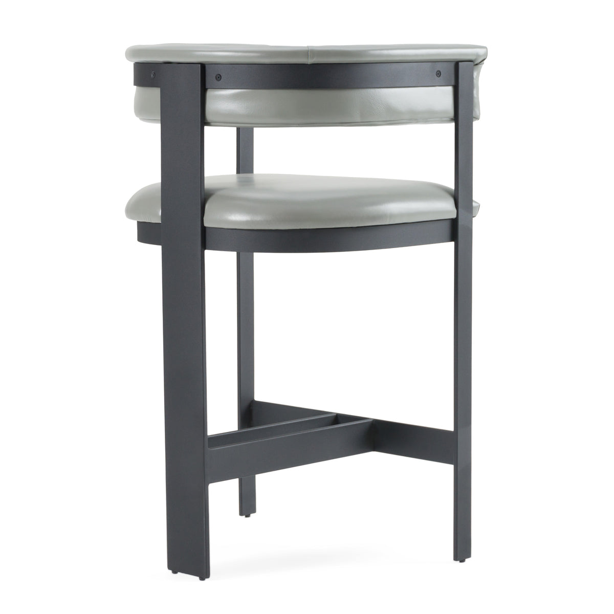 Boswell Modern Grey Faux Leather + Black Counter Chair