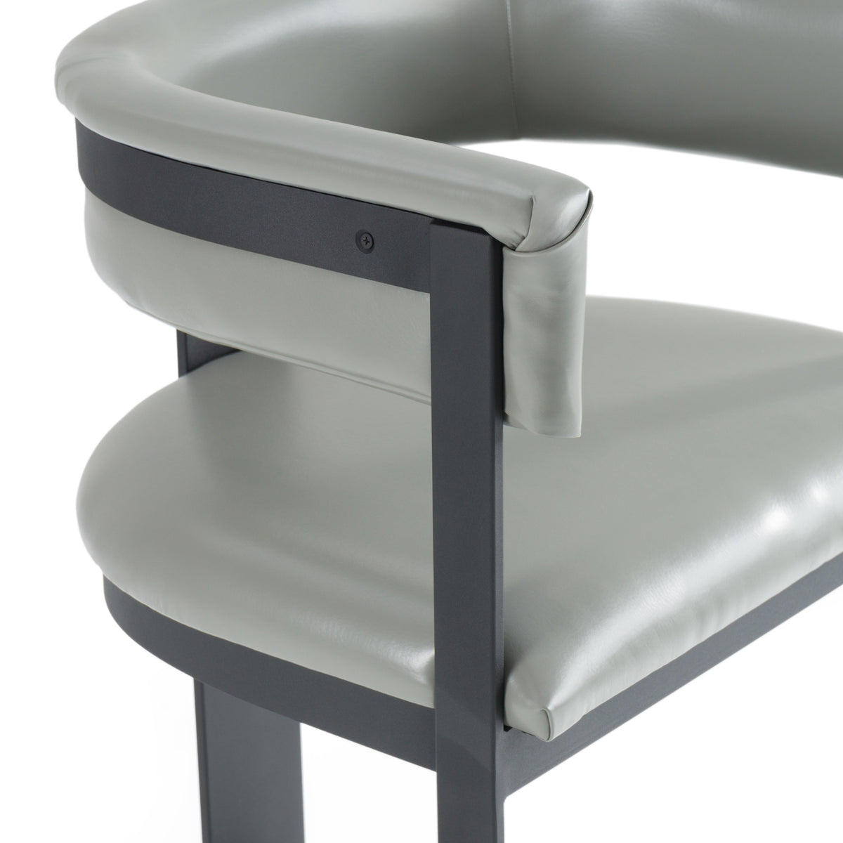 Boswell Modern Grey Faux Leather + Black Counter Chair