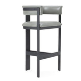 Boswell Modern Grey Faux Leather + Black Barstool