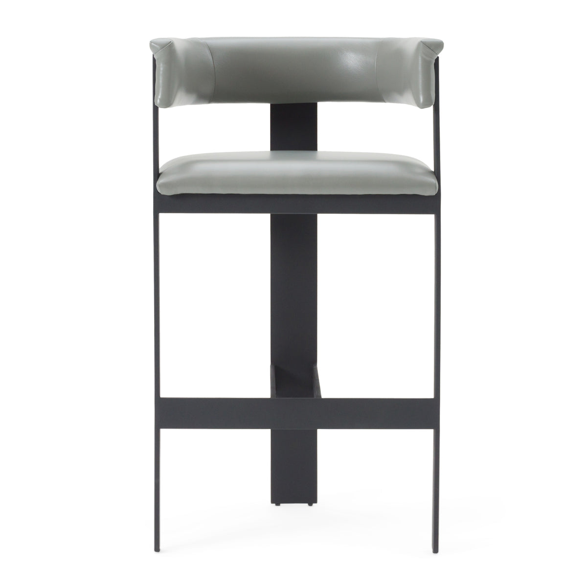 Boswell Modern Grey Faux Leather + Black Barstool