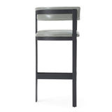 Boswell Modern Grey Faux Leather + Black Barstool