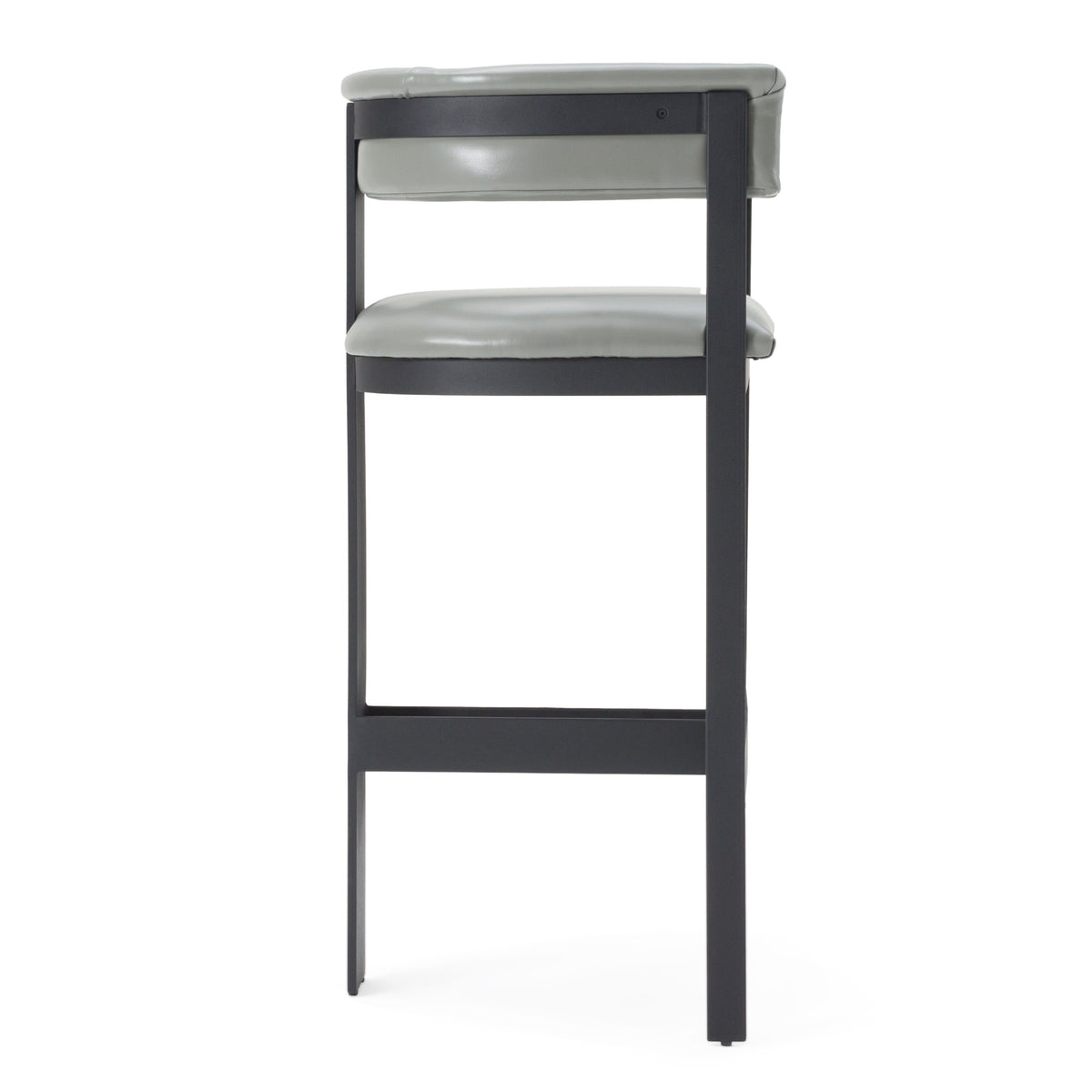 Boswell Modern Grey Faux Leather + Black Barstool