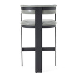 Boswell Modern Grey Faux Leather + Black Barstool