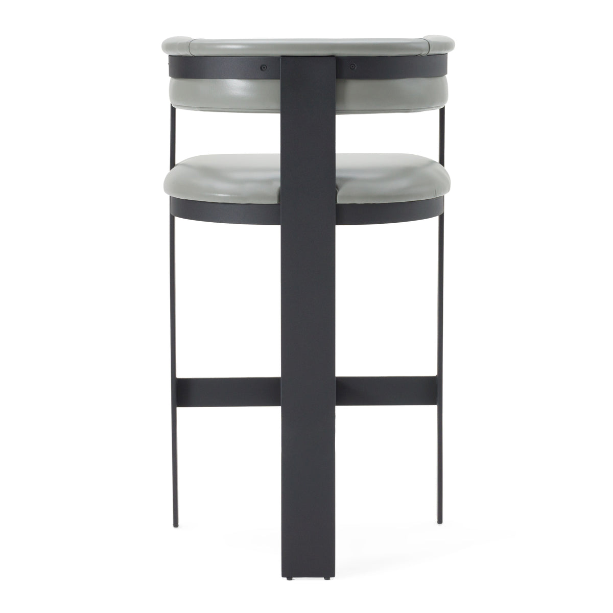 Boswell Modern Grey Faux Leather + Black Barstool