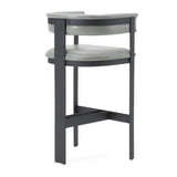 Boswell Modern Grey Faux Leather + Black Barstool