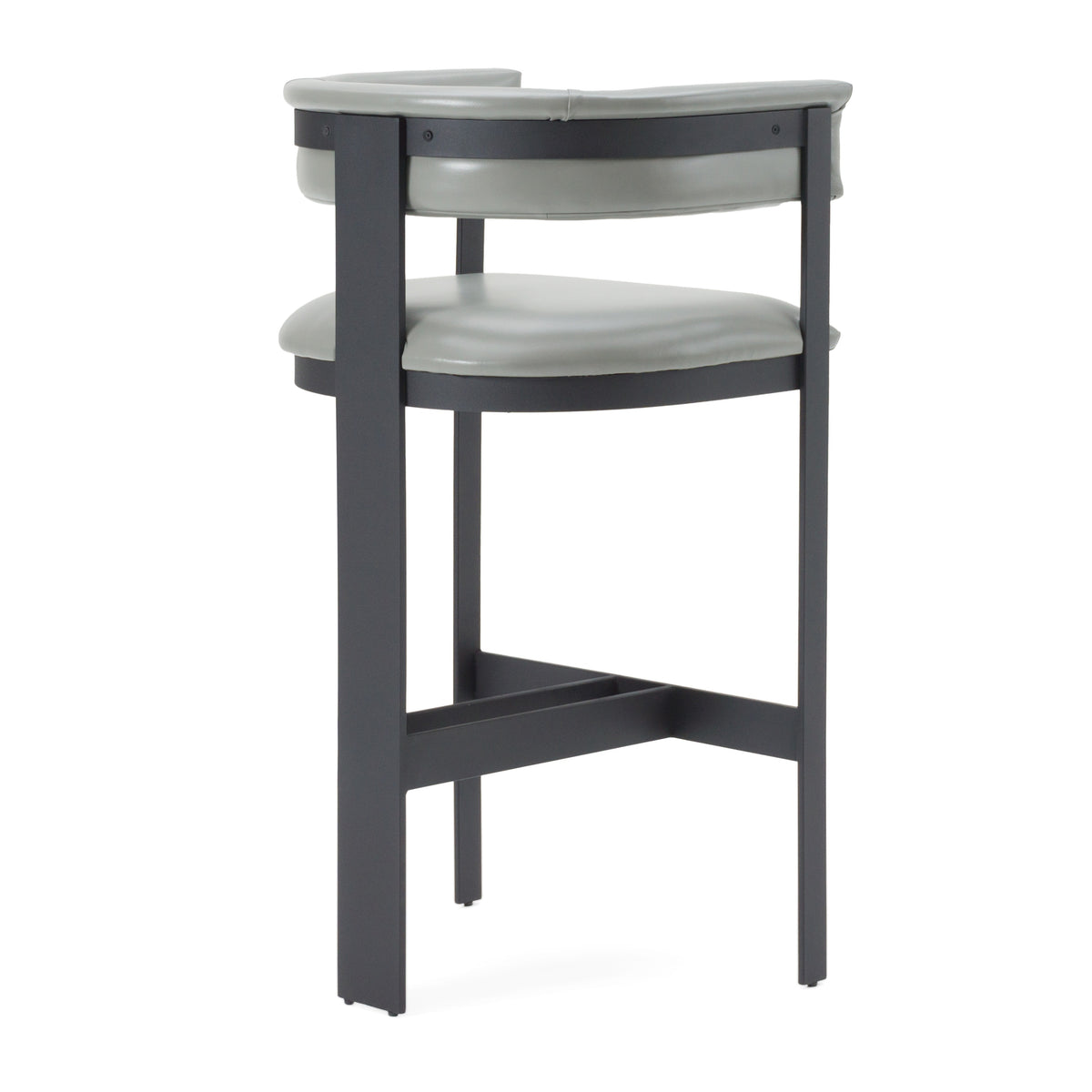 Boswell Modern Grey Faux Leather + Black Barstool