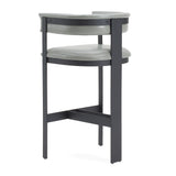Boswell Modern Grey Faux Leather + Black Barstool