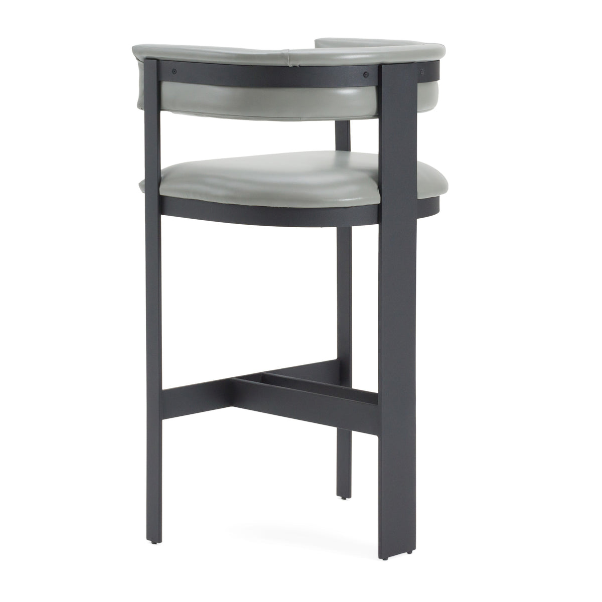 Boswell Modern Grey Faux Leather + Black Barstool