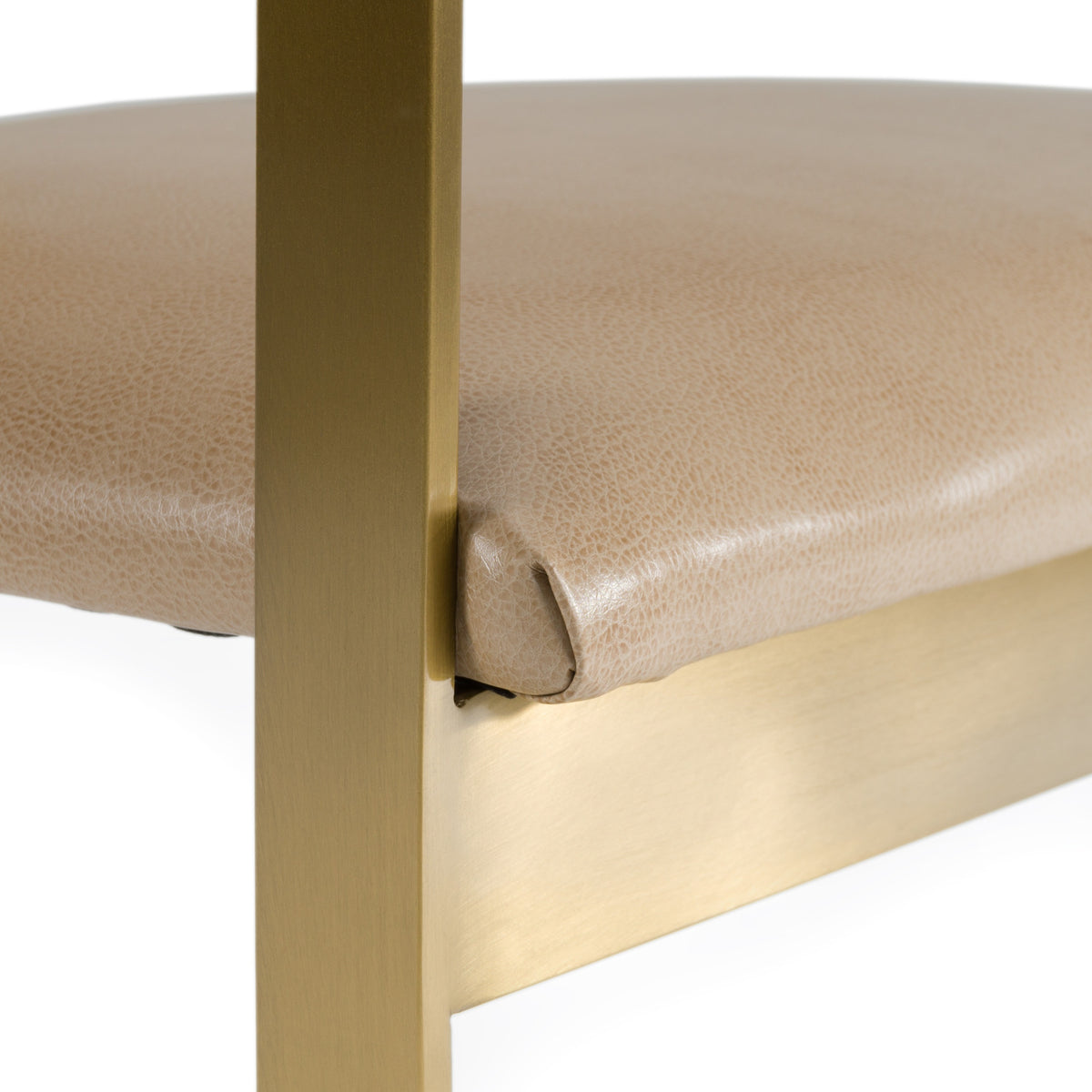 Boswell Modern Brown Faux Leather + Gold Dining Chair