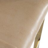 Boswell Modern Brown Faux Leather + Gold Barstool