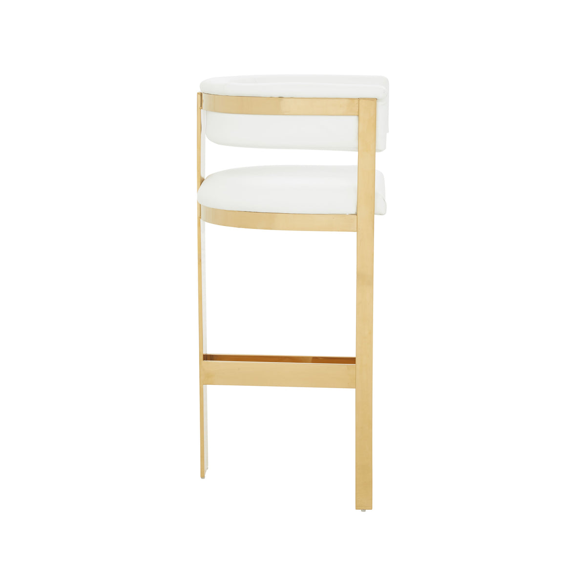 Boswell Modern White + Gold Barstool