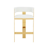 Boswell Modern White + Gold Barstool