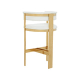 Boswell Modern White + Gold Barstool