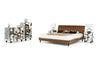 Queen Bourbon Modern Brown Leather Bed