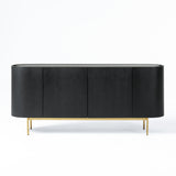 Bowie Mid-Century Modern Black Oak + Brass Buffet
