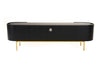 Bowie Mid-Century Modern Black Oak + Brass TV Stand