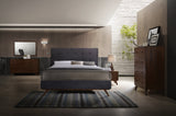 Eastern King Addison Mid-Century Modern Grey & Walnut Bedroom Set