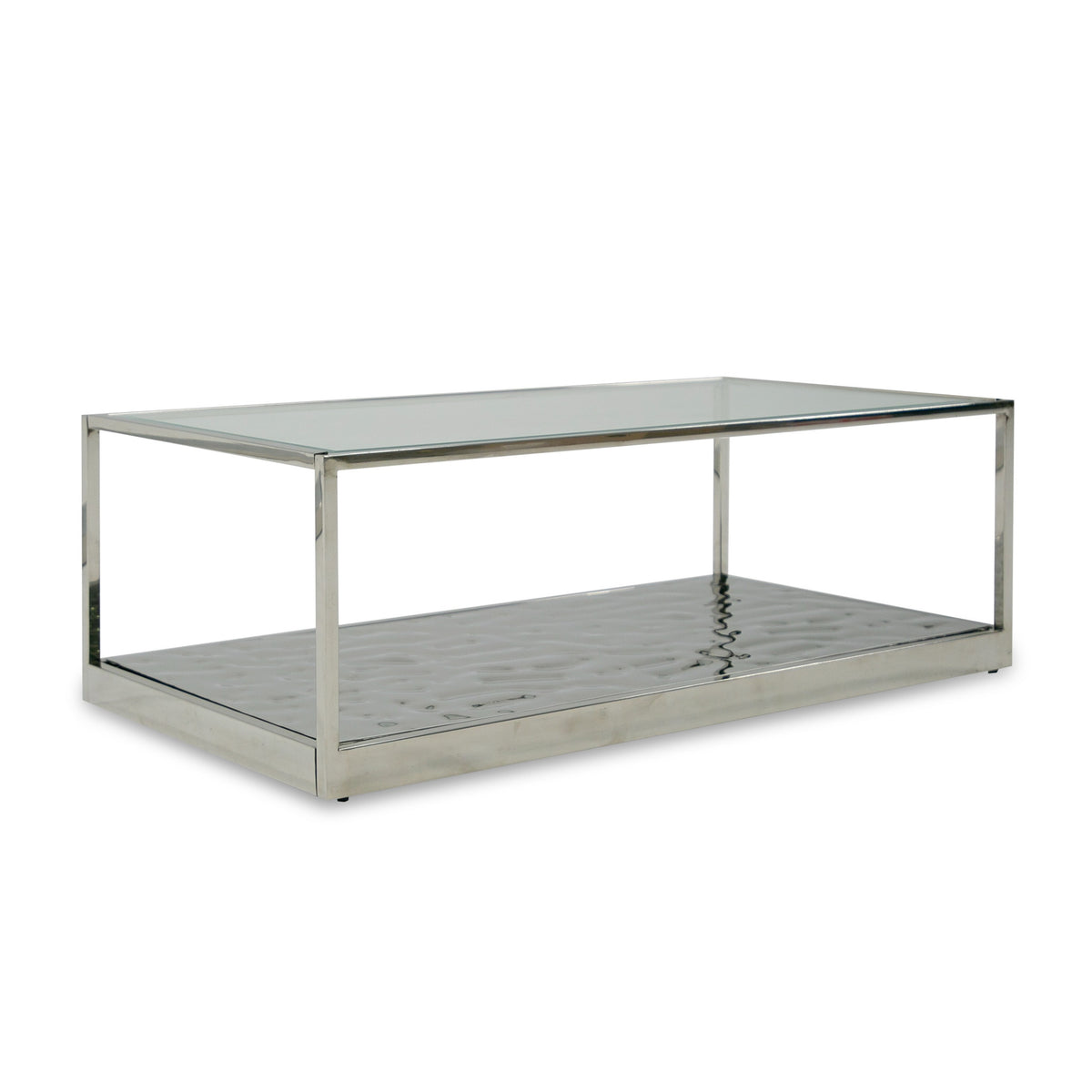 Braxton Contemporary Clear Wave Glass Coffee Table