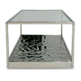 Braxton Contemporary Clear Wave Glass Coffee Table