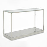 Braxton Contemporary Clear Wave Glass Console Table