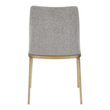 Brent- Contemporary Light Grey Fabric + Brass Dining Chair Set of 2