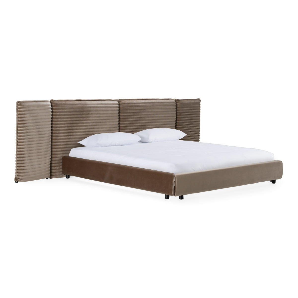 Breslow Modern Dark Taupe Velvet Bed