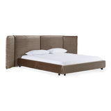 Breslow Modern Dark Taupe Velvet Bed
