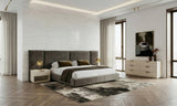 Breslow Modern Dark Taupe Velvet Bed