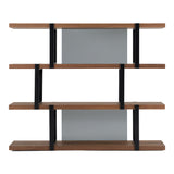 Brewer Modern Walnut & Black Bookshelf