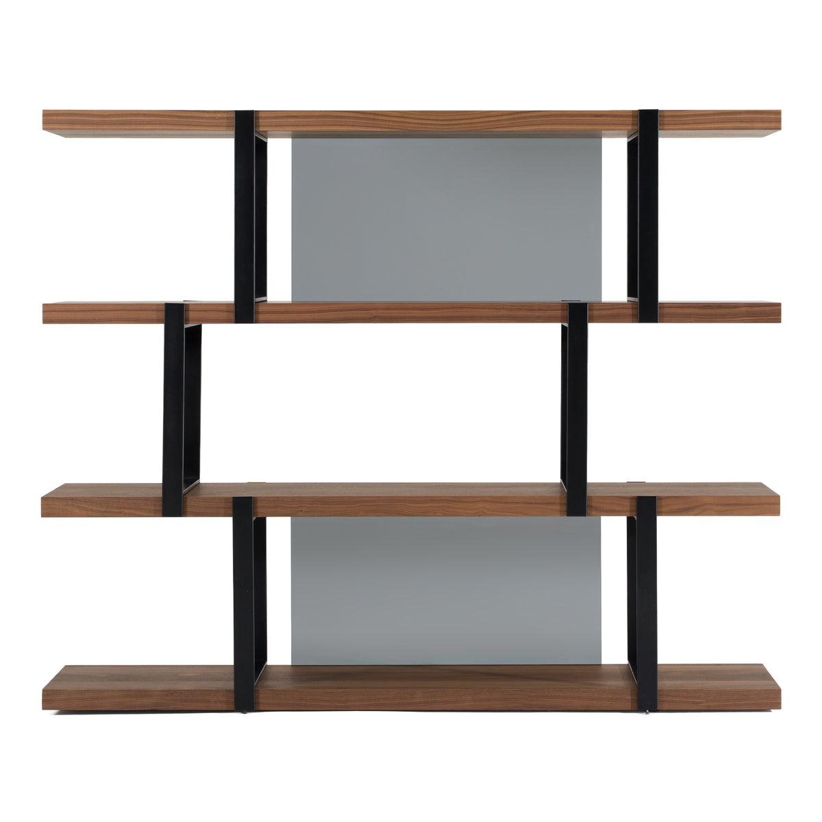 Brewer Modern Walnut & Black Bookshelf