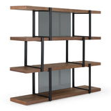 Brewer Modern Walnut & Black Bookshelf
