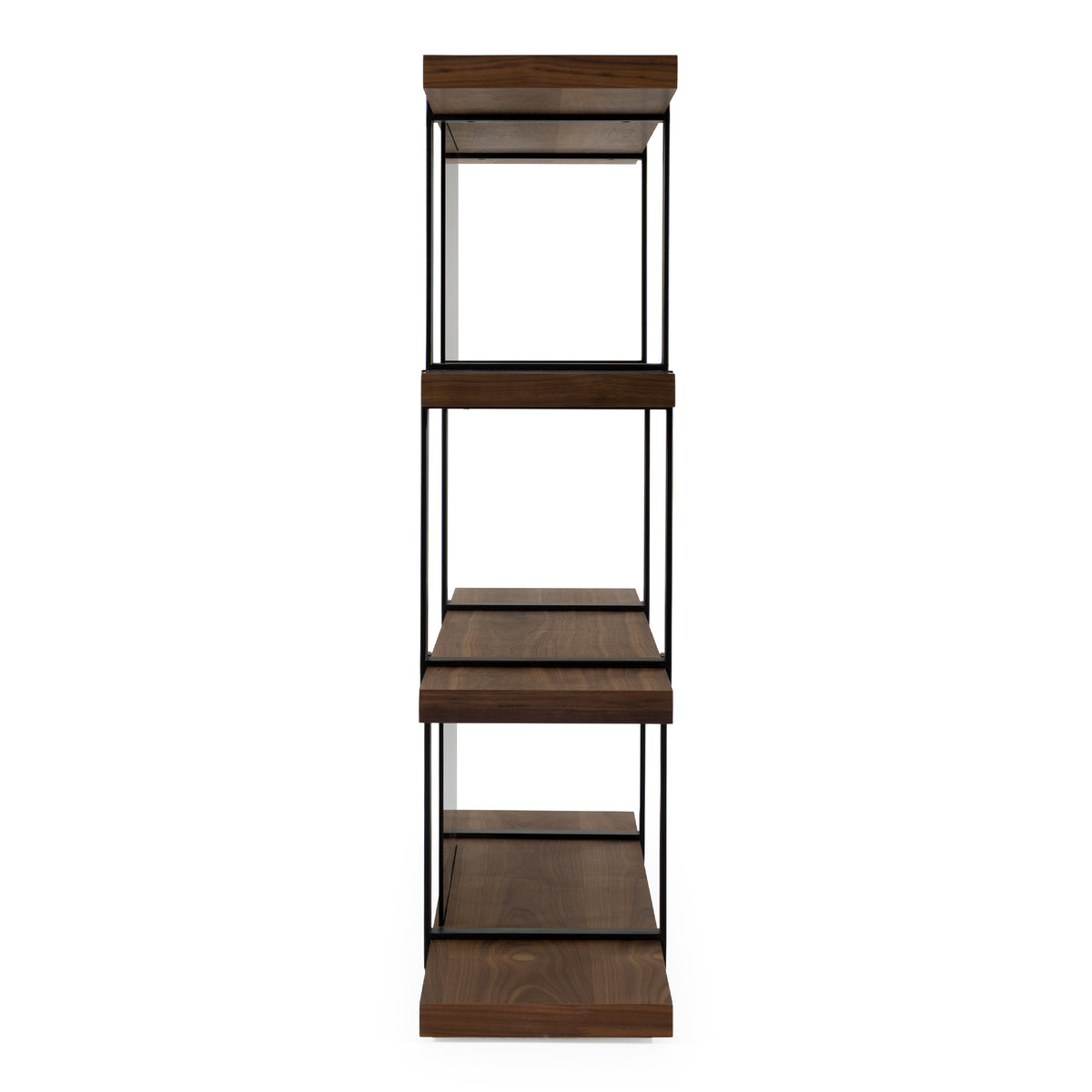 Brewer Modern Walnut & Black Bookshelf