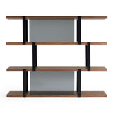 Brewer Modern Walnut & Black Bookshelf