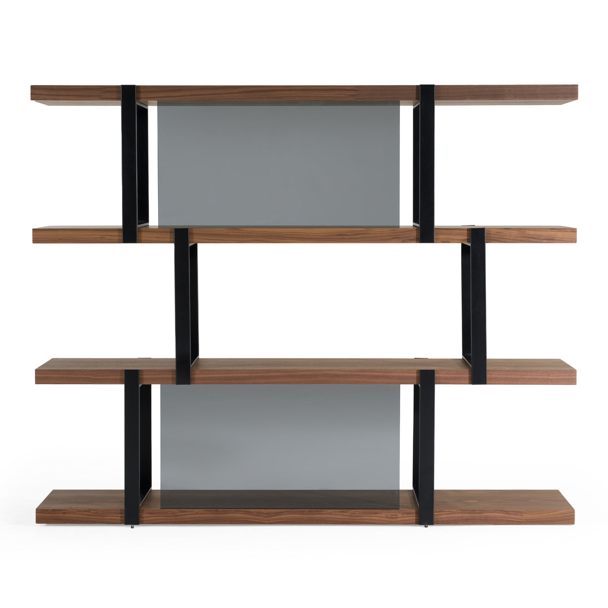 Brewer Modern Walnut & Black Bookshelf